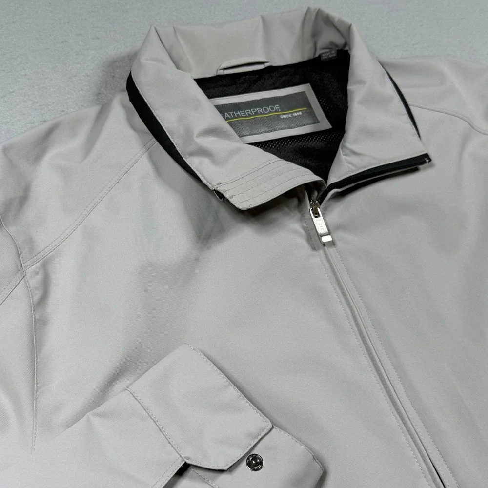 Weatherproof Mens XL Light Gray Full Zip Mesh‎ Lined Lightweight Jacket